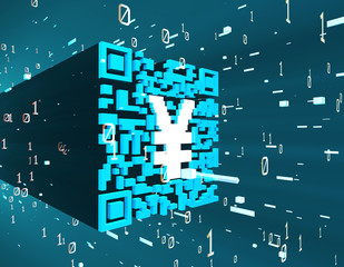 Digital Technology QR Code, Network Identification and Connection,dollar