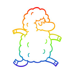 rainbow gradient line drawing cartoon black sheep