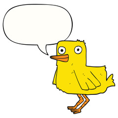 cartoon duck and speech bubble