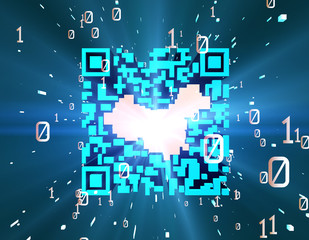 Obraz premium Digital Technology QR Code, Network Identification and Connection,china map