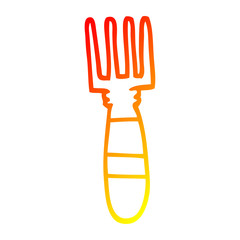 warm gradient line drawing cartoon fork