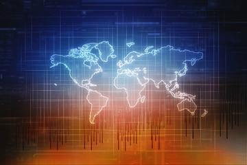 2d rendering Stock market online business concept. business Graph 