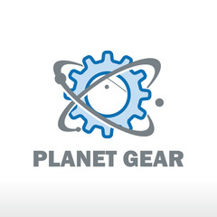 Planet gear icon and logo concept