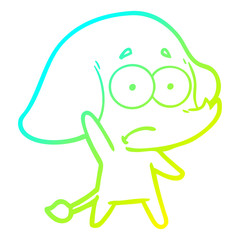 cold gradient line drawing cartoon unsure elephant