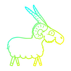 cold gradient line drawing cartoon goat