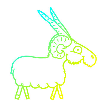 recommend clip art: cold gradient line drawing cartoon goat