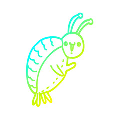 cold gradient line drawing cartoon beetle