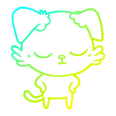 cold gradient line drawing cute cartoon dog