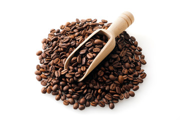 コーヒー豆　Coffee beans on white background