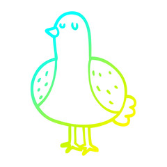 cold gradient line drawing cartoon bird