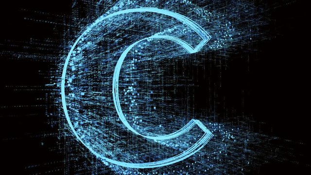 4k C Programming language word tag cloud;binary computer code.The Matrix style binary computer code shaped text design animation;changing from zero to one digits;abstract future tech background.