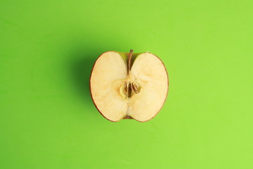 red apple cut in half