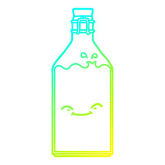 cold gradient line drawing cartoon old water bottle