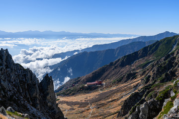 晩秋の千畳敷カールと雲海