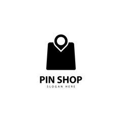 Pin Shop Logo Design Vector