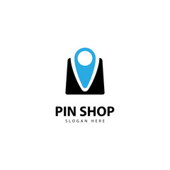 Pin Shop Logo Design Vector
