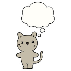 Obraz na płótnie Canvas cartoon cat and thought bubble