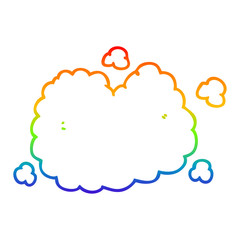 rainbow gradient line drawing cartoon smoke cloud