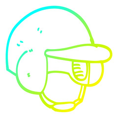 cold gradient line drawing cartoon baseball helmet
