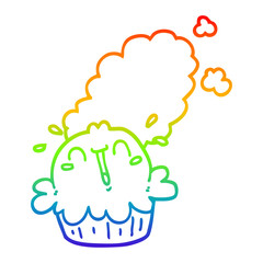 rainbow gradient line drawing cute cartoon pie