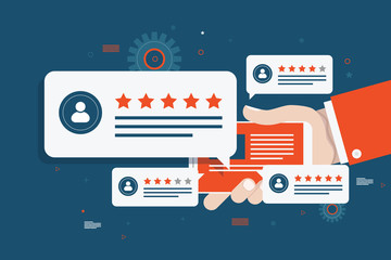 Customer Rating on mobile flat design