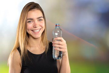 portrait of sporty styles woman  while smiling isolated