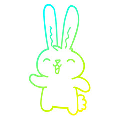 cold gradient line drawing cartoon jolly rabbit