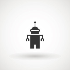 Bot icon. Cute smiling robot. Vector modern line character illustration isolated on white background. Outline robot sign design. Virtual online support. Artificial Intelligence AI .