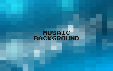 Abstract Dark Blue geometric Background, Creative Design Templates. Pixel art Grid Mosaic, 8 bit vector background.