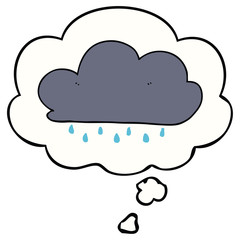 cartoon rain cloud and thought bubble