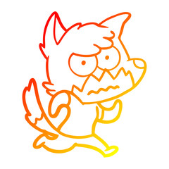 warm gradient line drawing cartoon annoyed fox