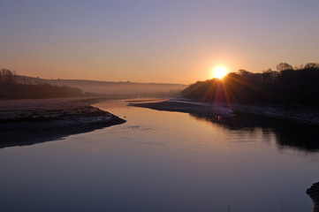 Sunrise over the river Torridge, near Bideford, North Devon
