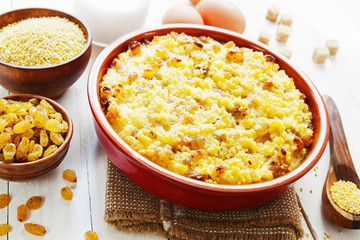 Millet casserole with raisin