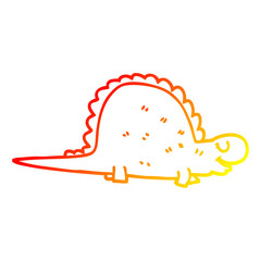 warm gradient line drawing cartoon prehistoric dinosaur