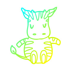 cold gradient line drawing cute zebra