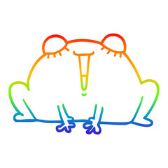 rainbow gradient line drawing cute cartoon frog