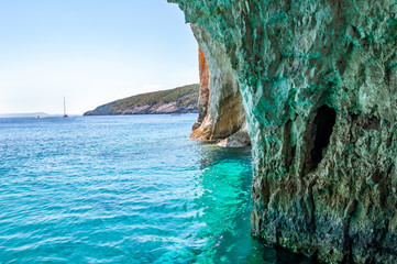 Zakynthos Island, Greece. A pearl of the Mediterranean with beaches and coasts suitable for unforgettable sea holidays. caves of Keri