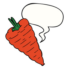 cartoon carrot and speech bubble