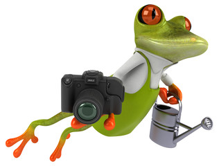 Fun frog gardener - 3D Illustration