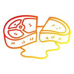 warm gradient line drawing cartoon well cooked meat