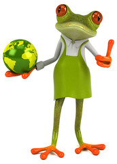 Fun frog gardener - 3D Illustration