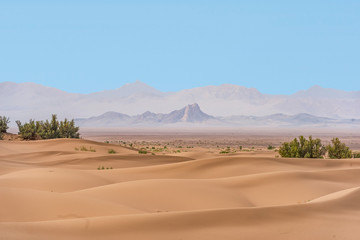 unsurpassed sand dunes in Dasht-e-Lut, Lut desert, the hottest desert in the world, also known as...
