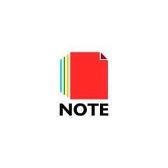 Multicolor notes logo, Colored sheets of note papers