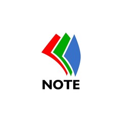 Multicolor notes logo, Colored sheets of note papers