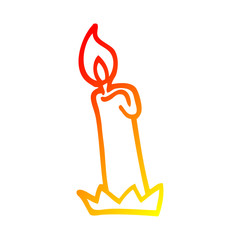 warm gradient line drawing cartoon birthday candle