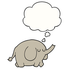 cartoon elephant and thought bubble