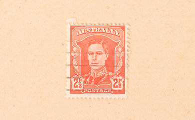 AUSTRALIA - CIRCA 1950: A stamp printed in Australia shows an image of the king, circa 1950