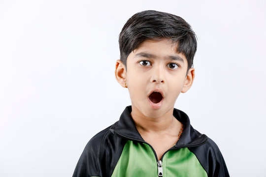 Cute Indian little boy playing and giving multiple expression