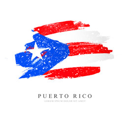 Flag of Puerto Rico. Vector illustration on white background. Independence Day.