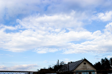 Fototapeta na wymiar Clouds and blue sky background with copy space